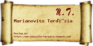 Marianovits Terézia névjegykártya